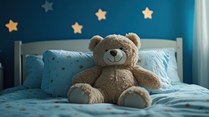 Teddy Bear on a Bed