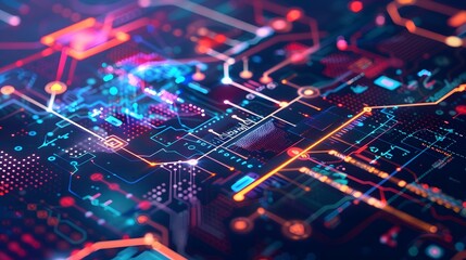 Obraz premium Chart showing fintech startups digital banking blockchain