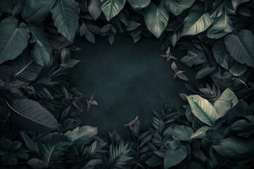 Fototapeta premium Nature tropical bird wallpaper. Leaf flower jungle exotic. Stock photo.