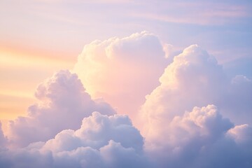 Soft clouds, pink and blue fairytale sky wallpaper