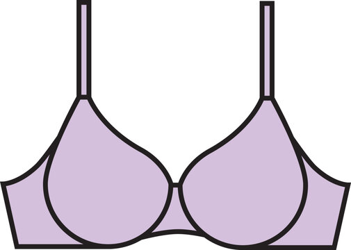 recommend clip art: Bra light purple color female Underwear icon.