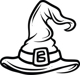 Halloween witch hat flat vector
