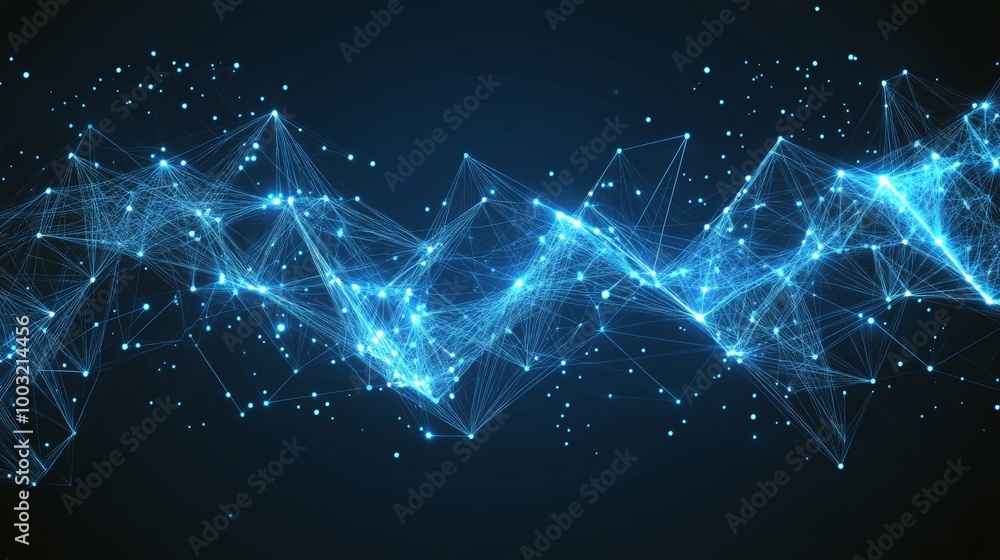 Poster abstract technology background. network connection. data visualization. 4k rendering.