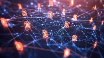 Fototapeta premium Fintech blockchain illustration