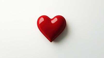 Fototapeta premium A minimalist heart shape symbol with clean lines and a bold red color, centered on a white background for a striking and modern design
