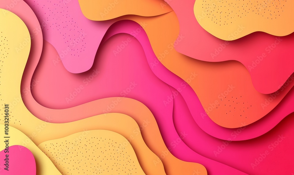 Aufkleber an abstract geometric fluid red orange color gradient background. you can use this background for yo