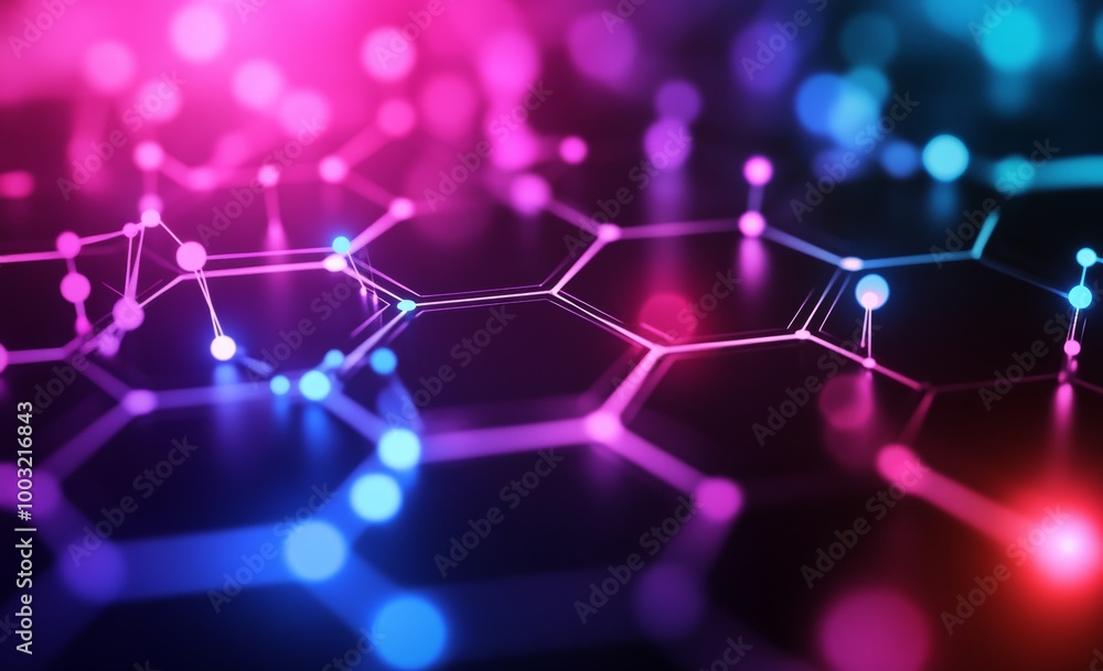 Poster an illustration of the system of cyber big data flow, blockchain data fields, and network lines conn