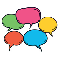 set of colorful speech bubbles