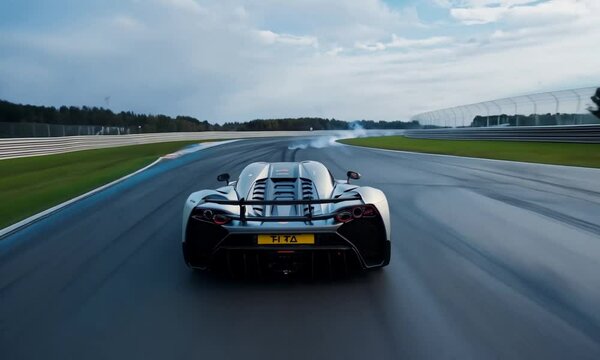 A supercar drifting through a tight corner on a race track