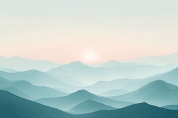Obraz premium Mountains landscape illustration. Background design suitable for backdrops, banners, prints, posters, murals and wallpapers.