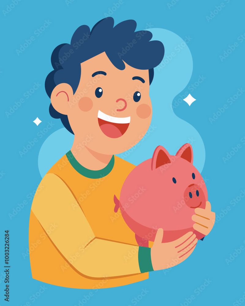 Poster a person feeling a sense of relief and security knowing that they have an emergency savings fund as 