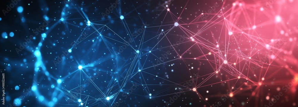 Poster 3d digital connection dots and lines. technology background. network connection structure. plexus ef