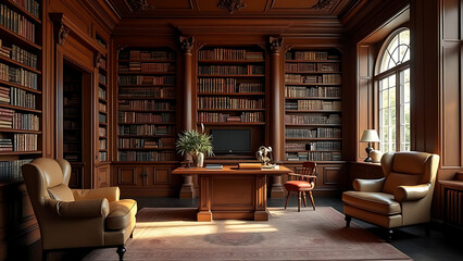 library room with books background 