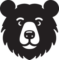 Simple bear head silhouette vector style icon
