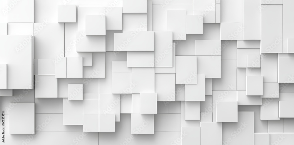 Aufkleber a static random geometrical background wallpaper banner or flat lay template made from white planes 
