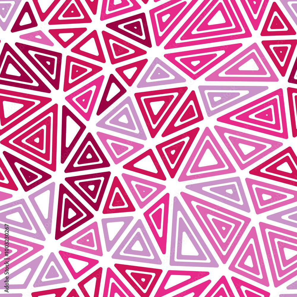 Poster abstract background with geometric mosaic shapes. large triangle sizes. multiple repeated inner tria