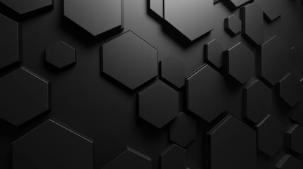 Fototapeta premium An abstract mosaic wall made up of hexagonal, 3D bricks stacked into a semigloss block background.
