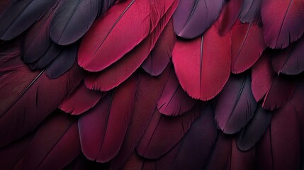 Obraz premium Beautiful dark maroon color trends feather texture background 