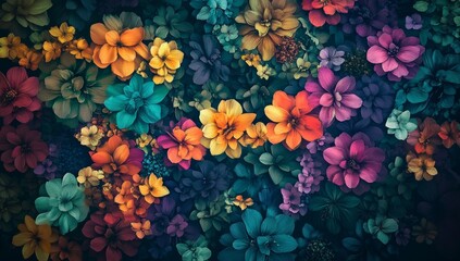 Fototapeta premium Oil painting canvas with vivid flowers - Stock