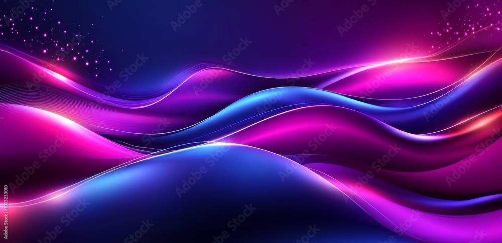 Poster renders of abstract digital backgrounds. visualization of big data. futuristic technology wave.
