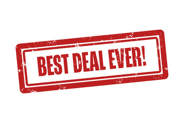 Best Deal Ever. A red stamp isolated on white background.