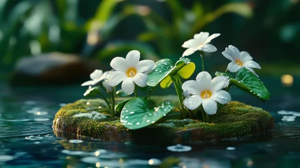 Foto auf Acrylglas Hotel Stock Photo of flowers in the grass in HD 8K  © Halina Berah