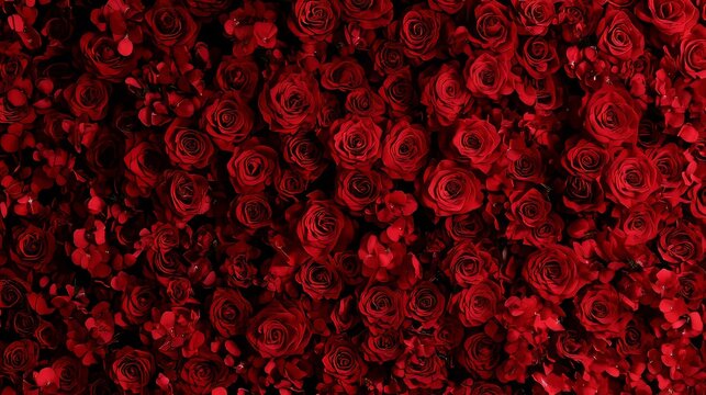 Wallpaper stock photograph of red roses in HD 8K