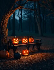 halloween pumpkin in the garden