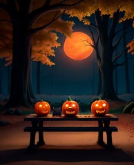 halloween background with pumpkins