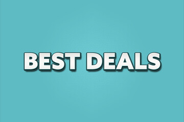 Best Deals. A Illustration with white text isolated on light green background.