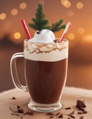 hot chocolate with cinnamon sticks