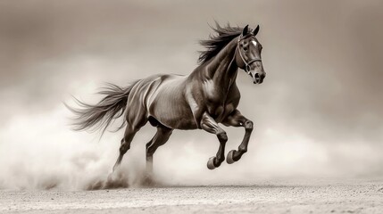 Obraz premium An HD 8K wallpaper of a horse in a field