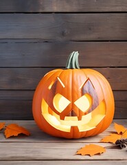 halloween pumpkin on a wooden background