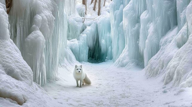 Stock Photographic Image of fox in the snow in HD 8K