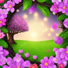 illustration background with flowers