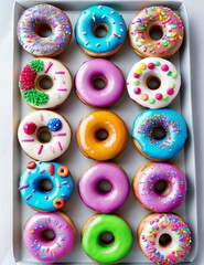 donuts isolated on white background