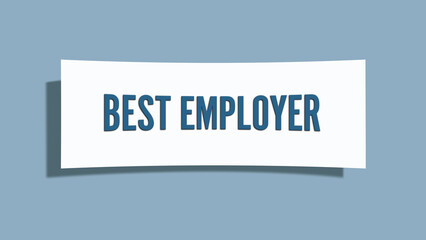 best Employer. A card isolated on blue background.