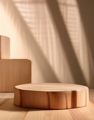 Wooden platform in sunlight