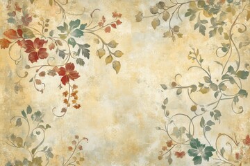 This shabby chic wallpaper features floral Victorian patterns