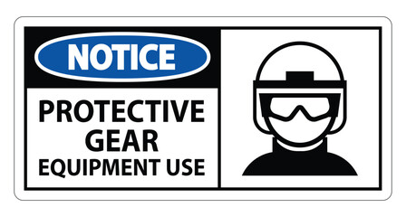 Notice Safety or Protective Gear and Equipment Use