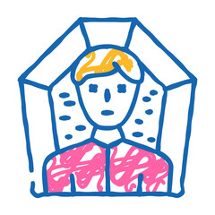 death man doodle icon sketch vector. death man sign. isolated symbol illustration