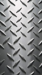 Modern Pattern Diamond-plate flooring on a conceptual metal background represents construction architecture urban and interior design in a 3D Illustration