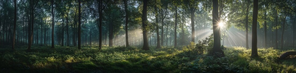 Obraz premium Early Morning Myst with sunlight - Ponorama