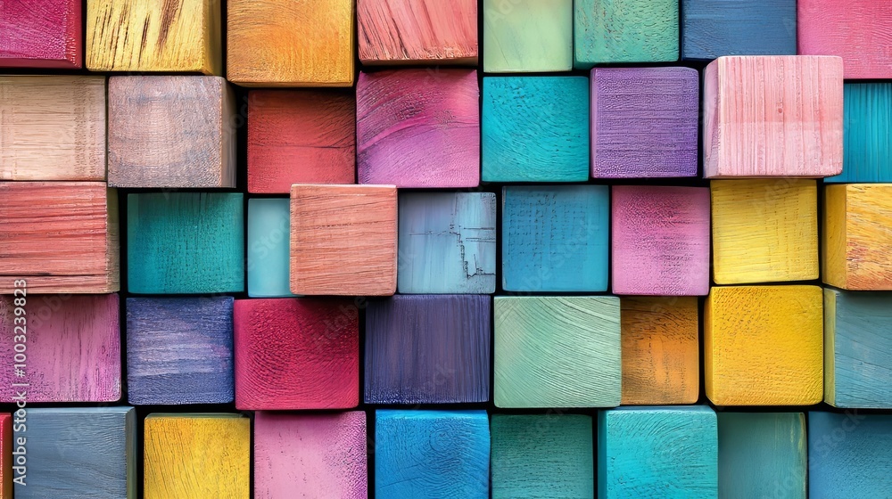 Poster an abstract colored wood texture with an aged art architecture texture is used as a background.
