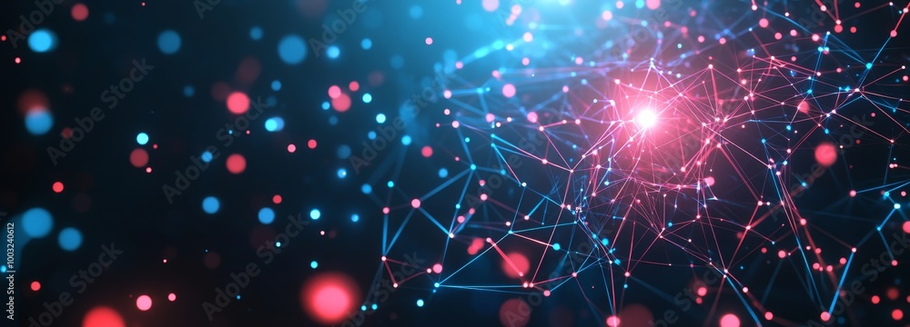 Poster connecting dots and lines in an abstract digital layout. technology background. network connection s