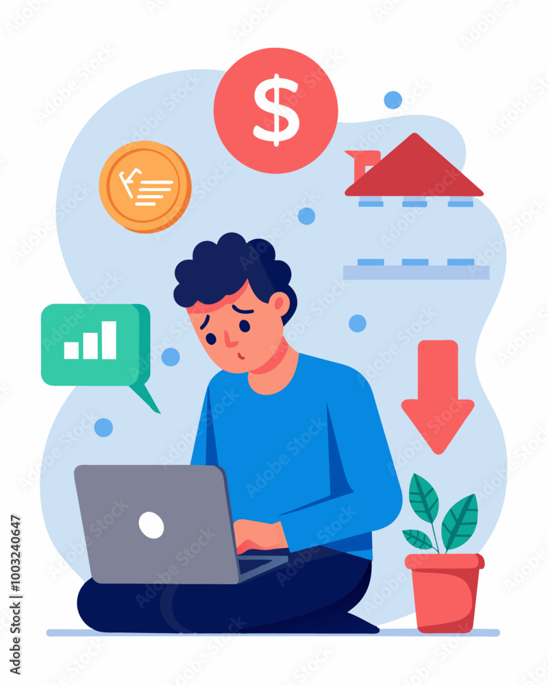 Poster a person checking their online banking and seeing that their savings balance is dwindling despite no
