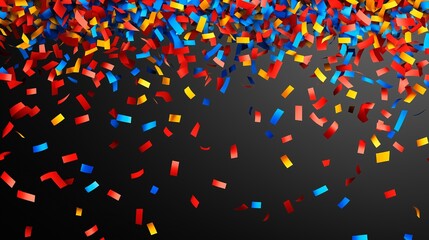Glitter and scraps of colored paper in the air
