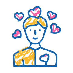 love man doodle icon sketch vector. love man sign. isolated symbol illustration