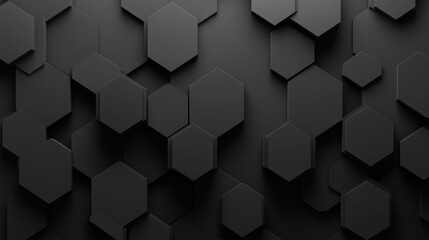 The image is made up of black mosaic tiles arranged in the shape of a wall, set against a semigloss block background made from hexagonal, 3D bricks. 3D Render of the image.