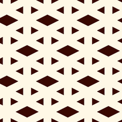 Contemporary geometric pattern. Repeated triangles ornament. Modern geo abstract background. Seamless surface design. Mosaic wallpaper. Digital paper, textile print. Vector illustration